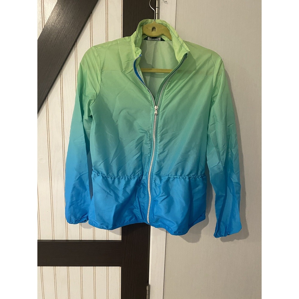 LRL Ralph Lauren Active Windbreaker Jacket Blue/ Green Ombre Women’s Petite Sm